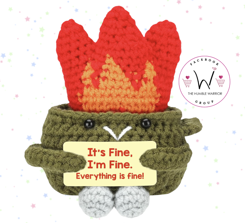 Mini Handmade Crochet Dumpster Fire